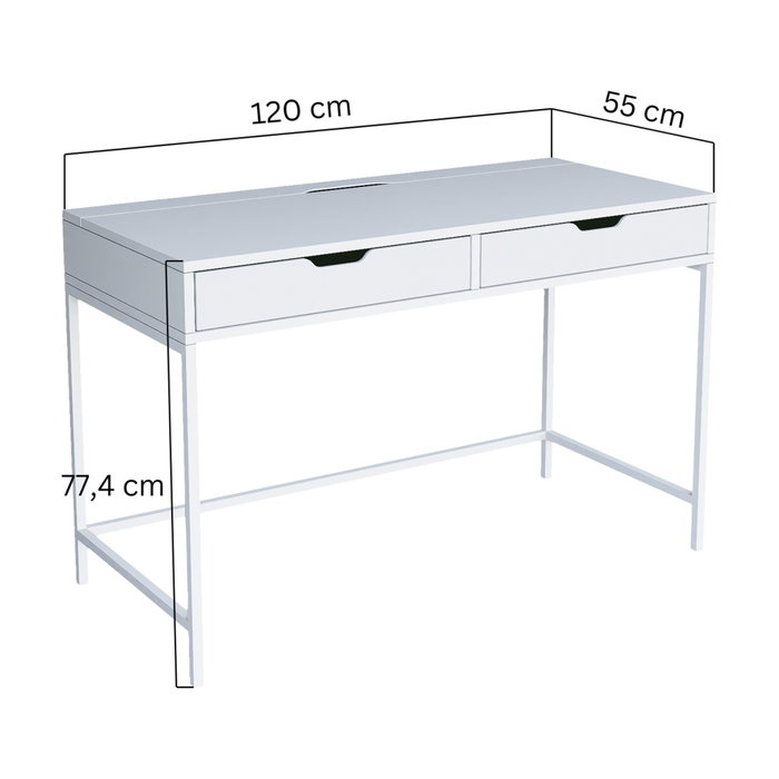 Hanah Home Duru 1600-47 Escritorio de Estudio Blanco